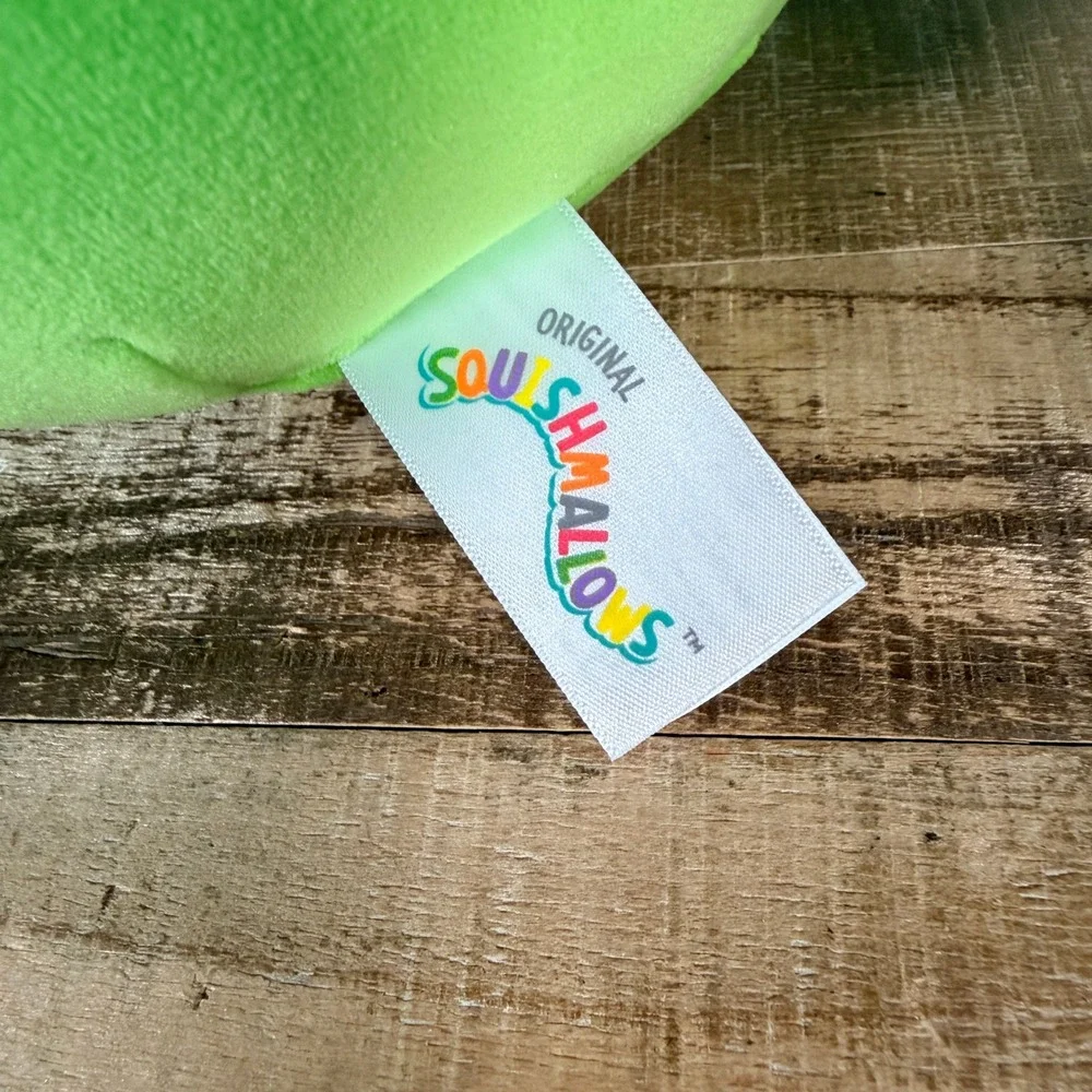 Squishmallows Cortez Caterpillar 8‎ In Green Rainbow Bow Pride Tie Plush NWT
